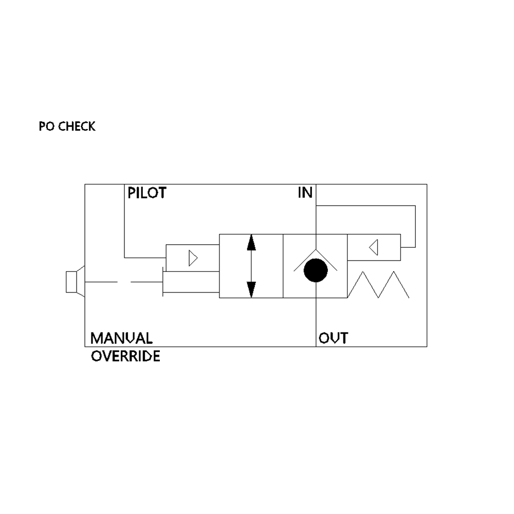 512501 BSPP ALADCO PO CHECK VALVE<BR>1/4" BSPP FEMALE, FL O'RIDE BUTTON, 120PSI